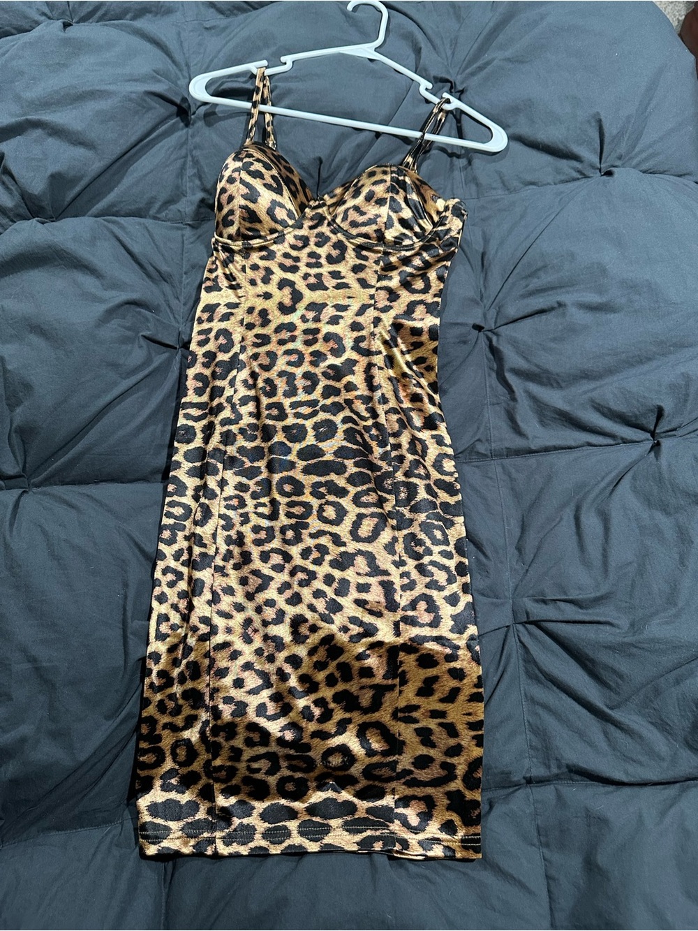 Fashion Nova Leopard Print Midi Slip Dress - Brown & Black